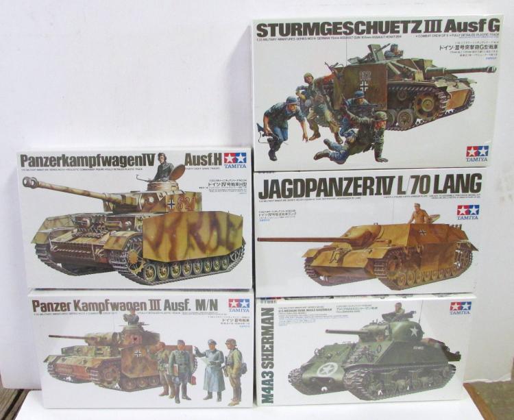 (5) Tamiya 1:35 Scale Army / Military Model Kits