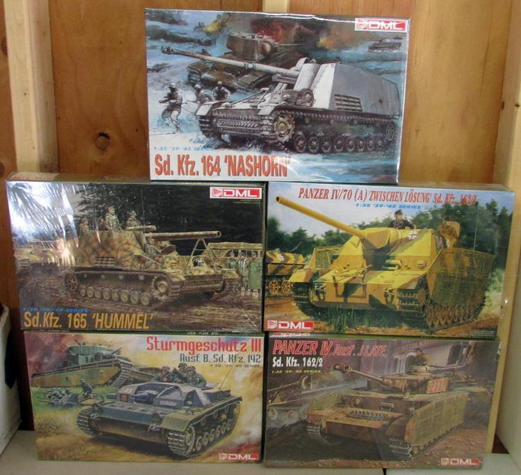 (5) DML 1/35 Scale Military Tank Model Kits NIB