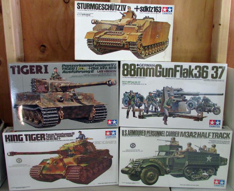 (5) Tamiya 1/35 Scale Military Model Kits NIB