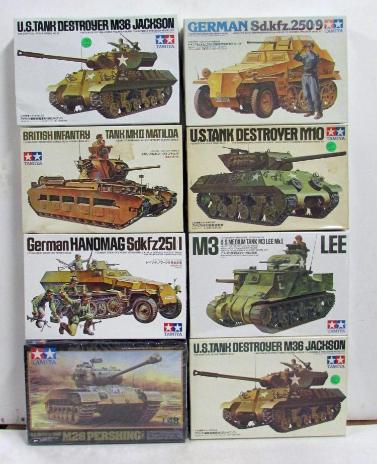 (8) Tamiya 1/35 & 1/48 Military Tank Model Kits
