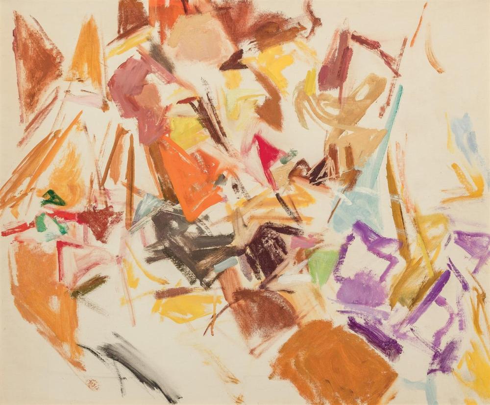 MERCEDES MATTER, American (1913-2001), "B Barn", Bethel, Connecticut, oil on board, executed in 1962, unsigned, 20 x 24 inches