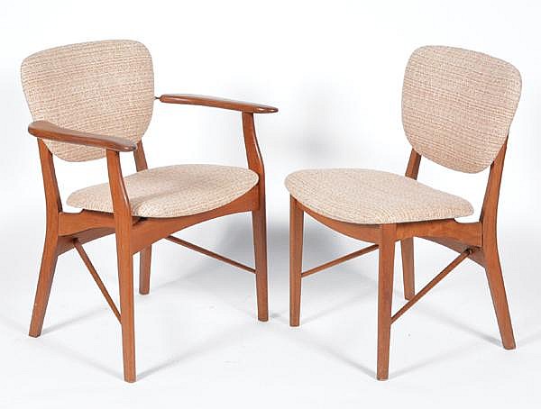 Finn Juhl dining chairs, set of 8 Niels Vodder