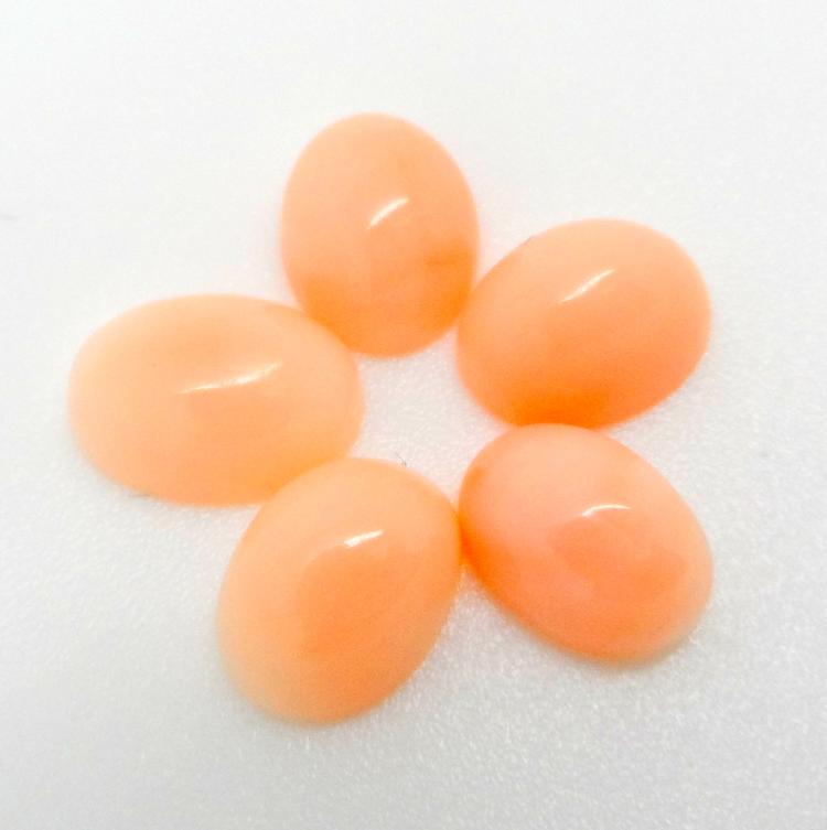 7.30 CTS LOT OF OVAL SHAPED NATURAL ITALIAN CORAL 8x6 MM