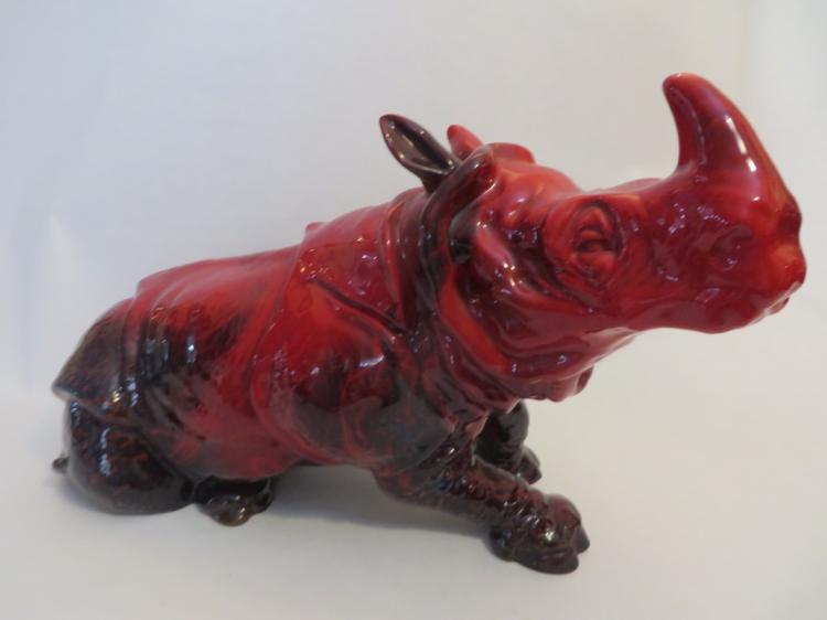 Royal Doulton Flambe Veined Rhinocerous