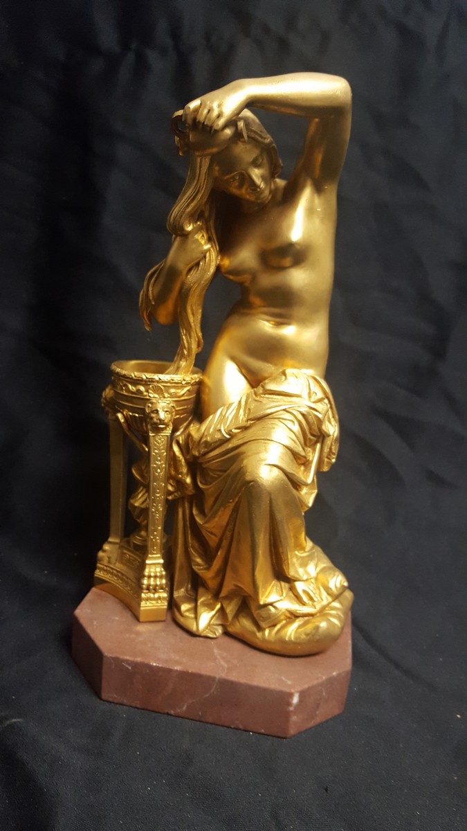 Gilt Bronze Women Washing Hair