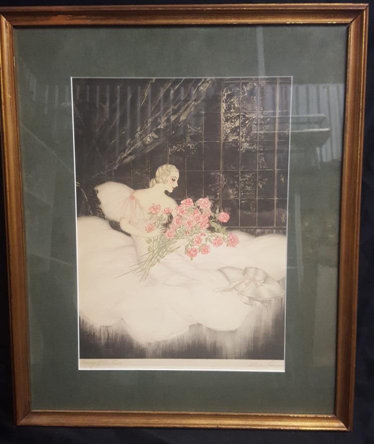 Art Deco Allene Lamou Signed Etching