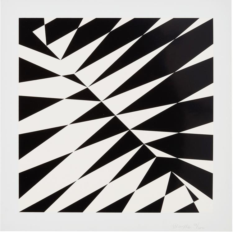 Peter Struycken - screenprint in black and white