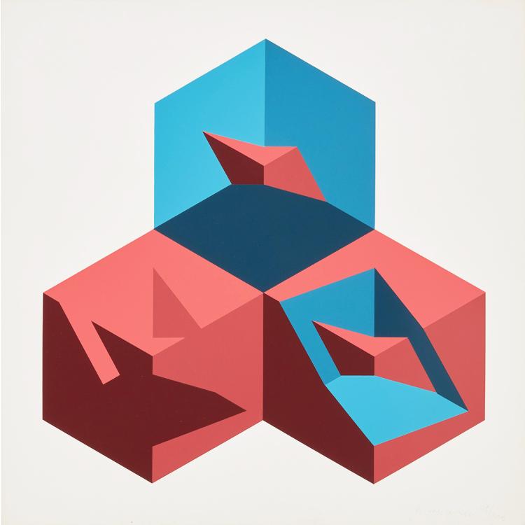 Signed screenprint in colours by Peter Struycke