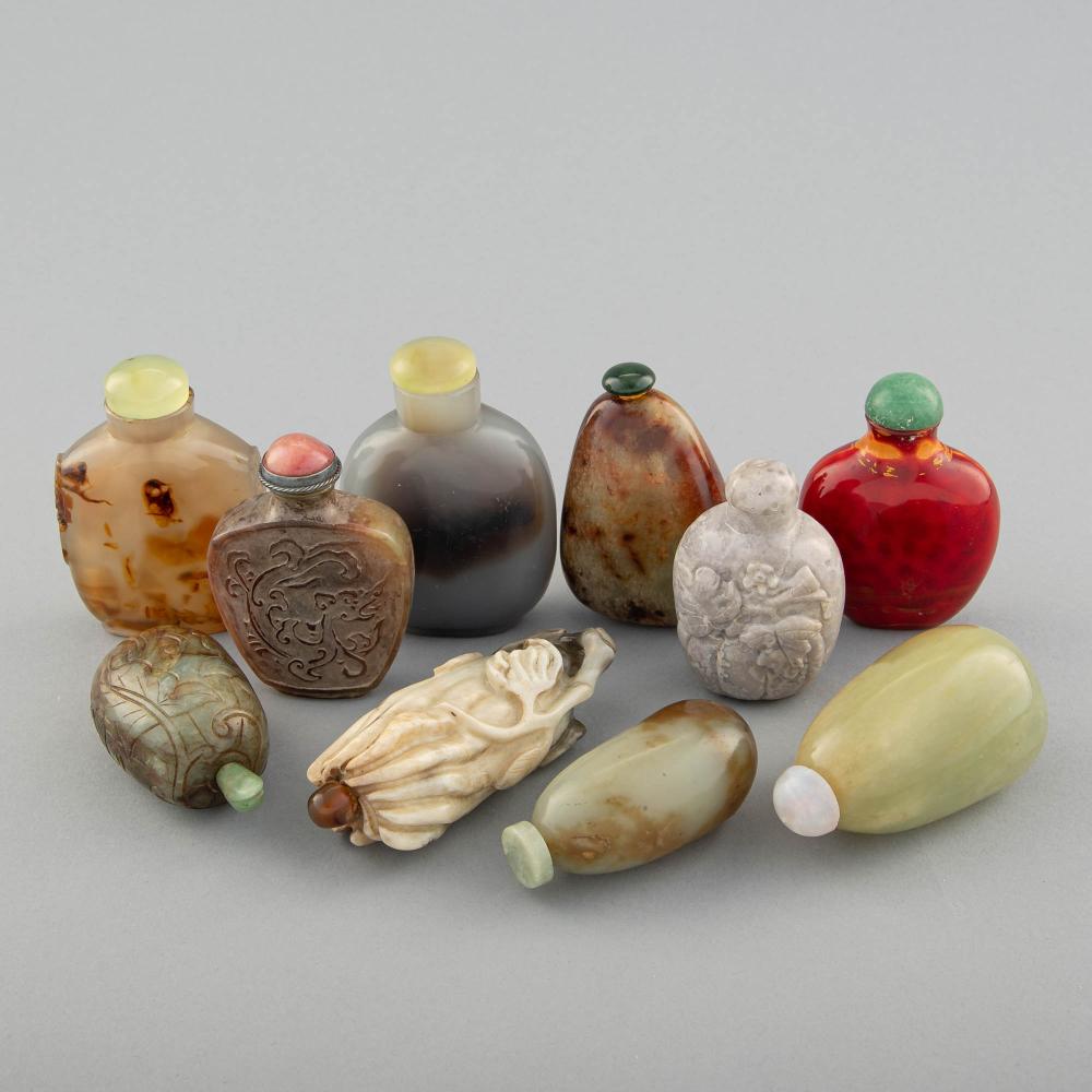 Ten Chinese snuff bottles, 18th/19th century