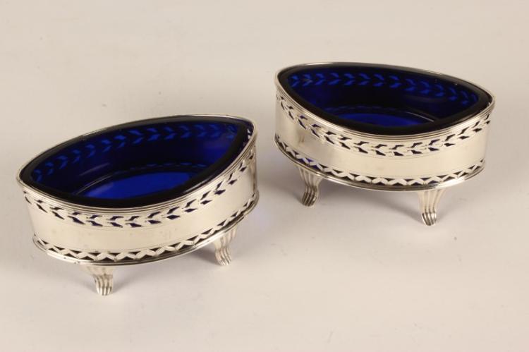 Pair George III Provincial Scottish Silver Salts