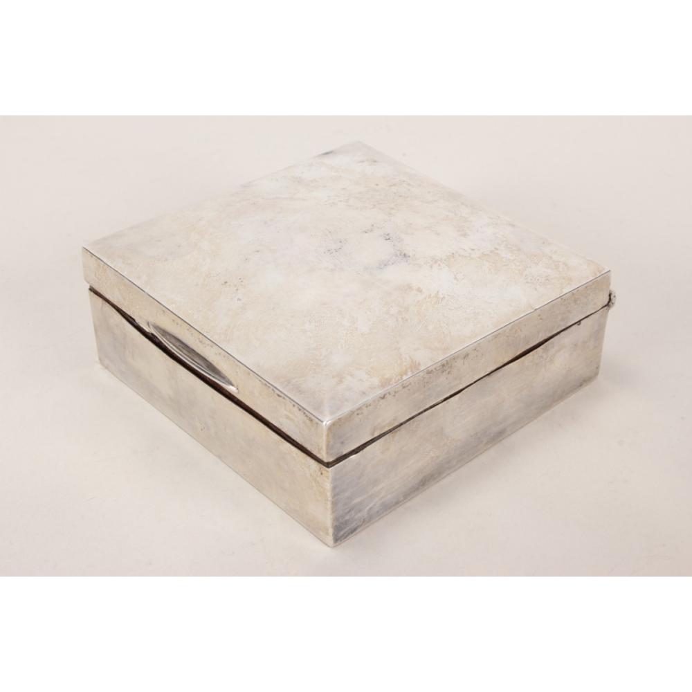 English Sterling Silver Table Cigarette Box and