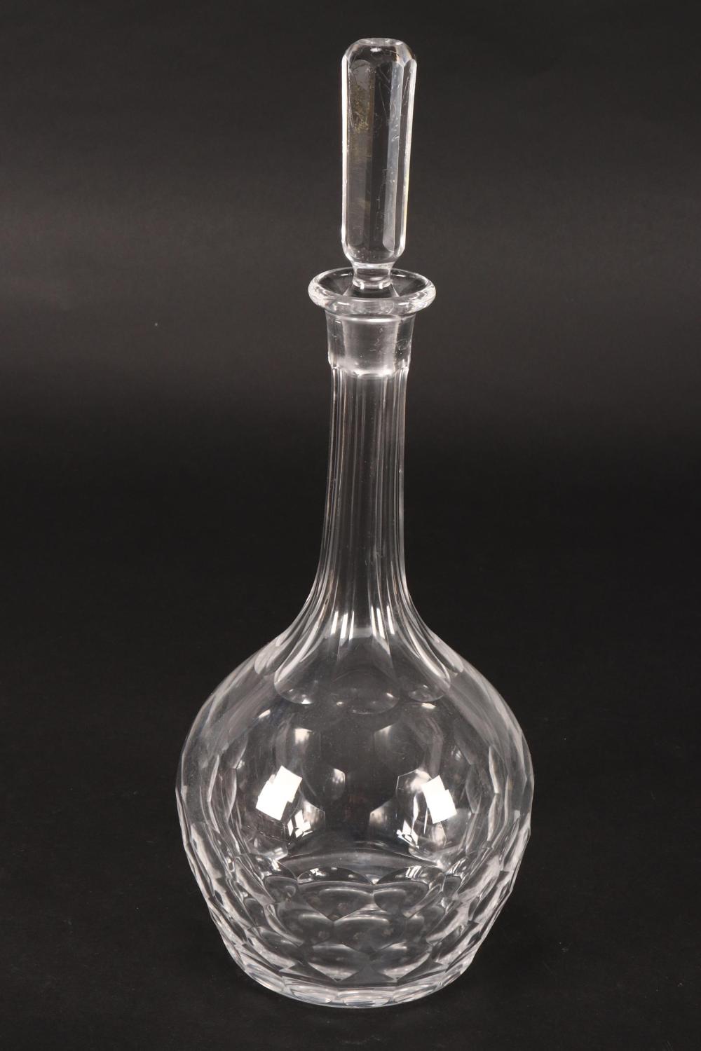 Orrefors Cut Crystal Decanter and Stopper,
