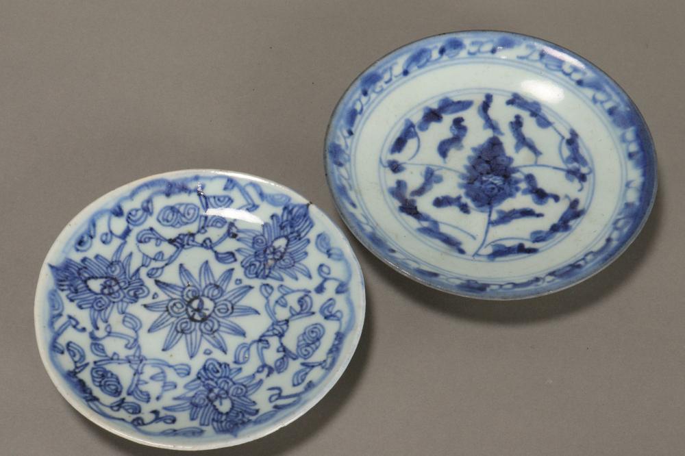 Two Chinese Qing Dynasty Blue and White Plates,
