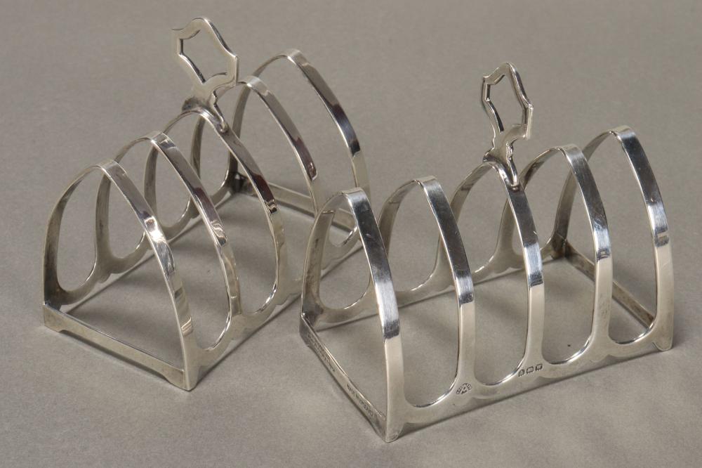 Pair of English Sterling Silver Toast Racks,