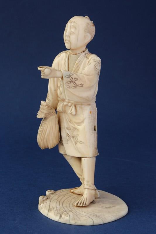 Japanese Meiji Period Carved Ivory Figure,