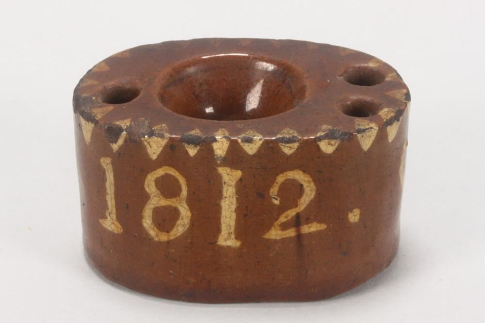 Early 19th Century English Slip Ware Inkwell,