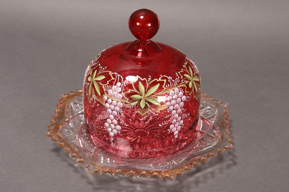 Ruby Glass Cheese Dome,