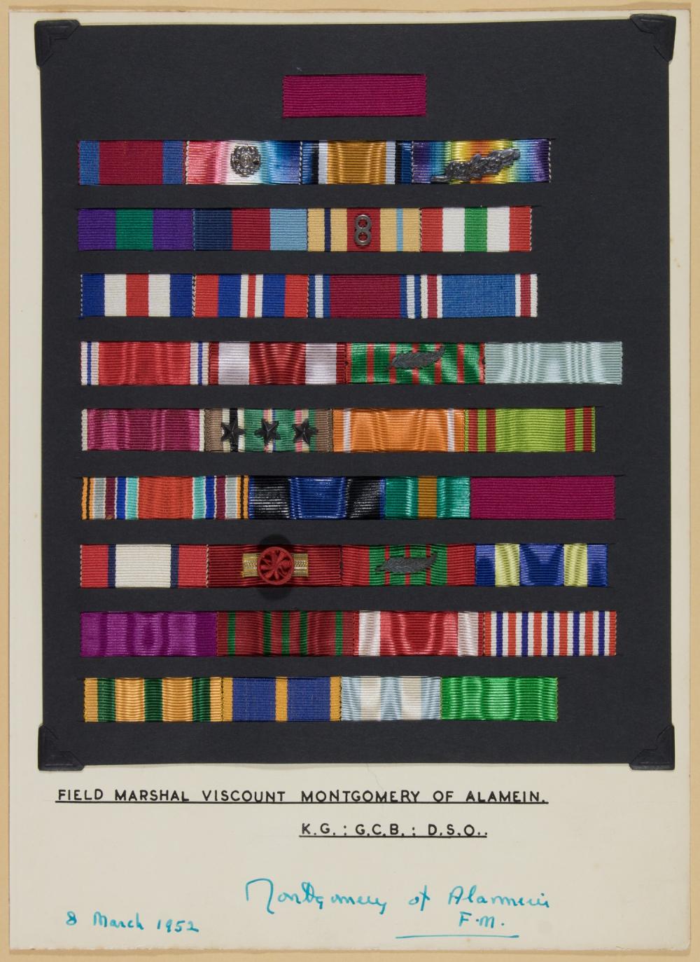 BERNARD MONTGOMERY SIGNED RIBBON BAR PRESENTATIO