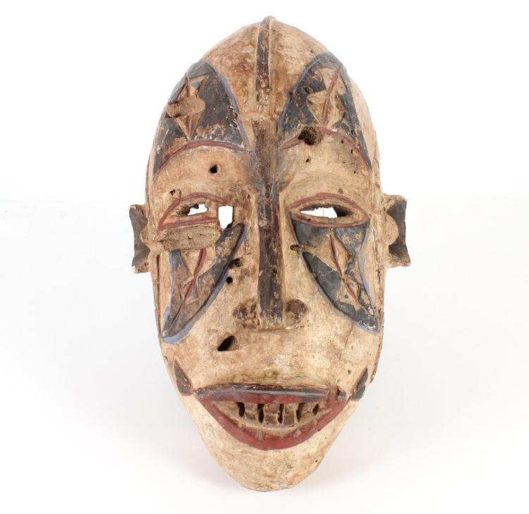 58CARVED WOOD AFRICAN TRIBAL MASK; IGBO PEOPLE - Nigeria