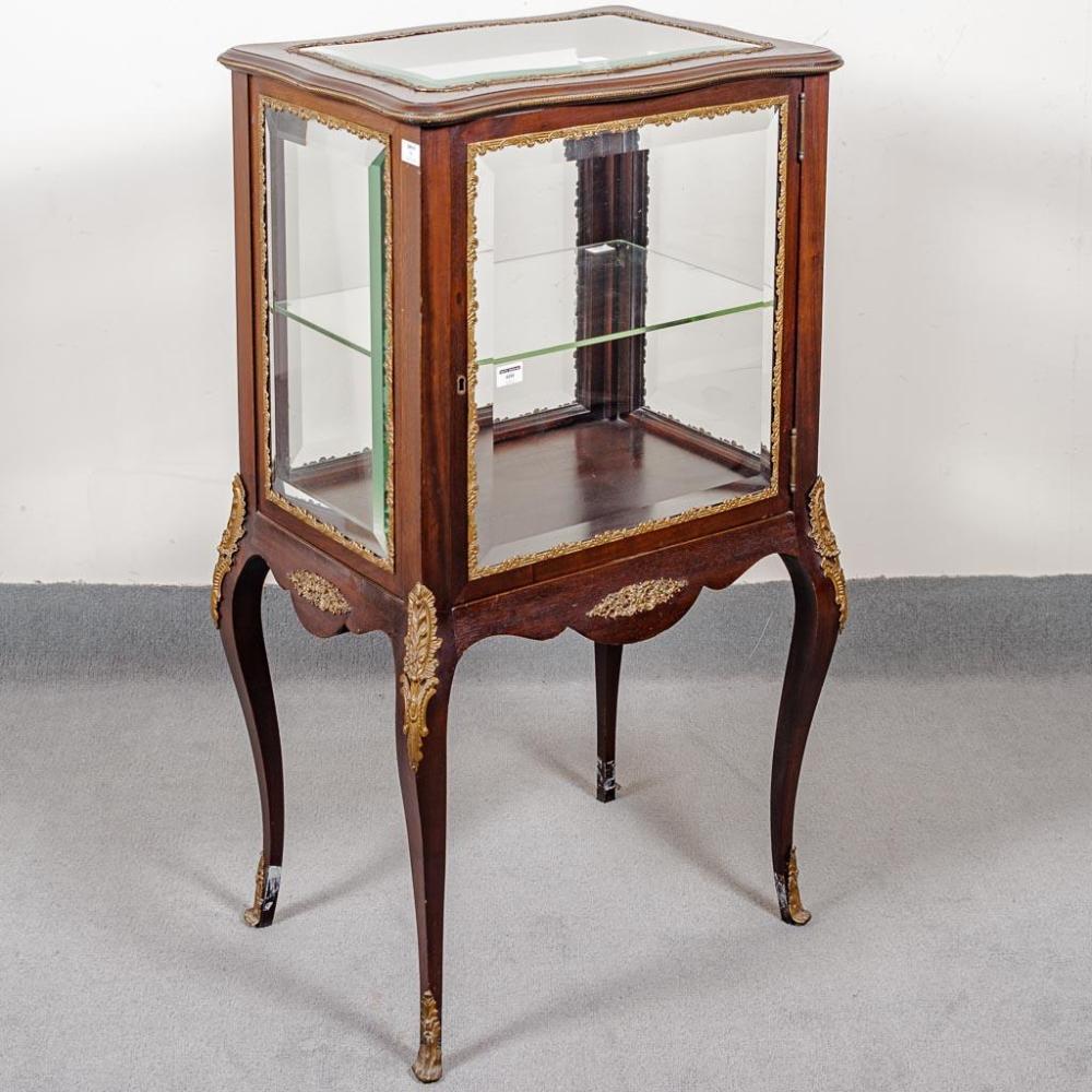 MINIATURES DISPLAY CASE - Antique Victorian with mahogany frame