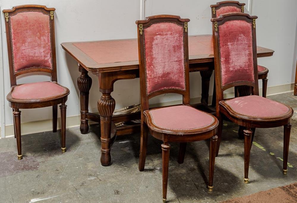 TABLE AND FOUR CHAIRS - Antique Brazilian five piece set...