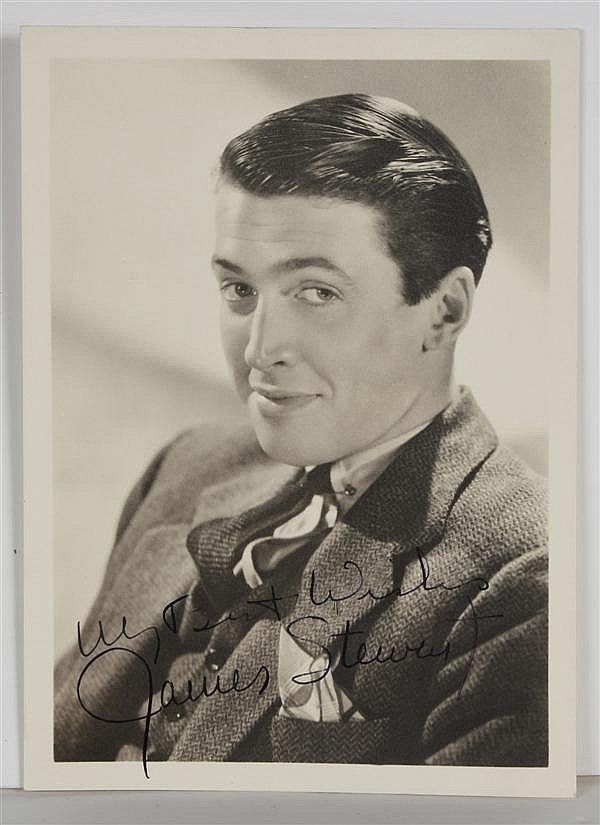 EPHEMERA: VINTAGE HOLLYWOOD CELEBRITY AUTOGRAPHED PHOTOGRAPH - James Stewart