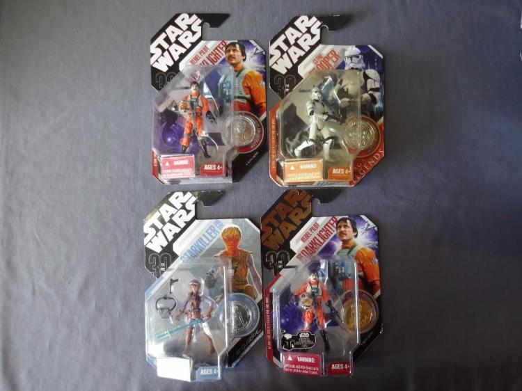 Lot of 4 Star Wars 30th Anniversary Action Figures