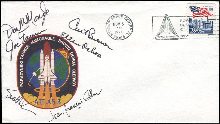 1994 STS-66 CREW SIGNED LAUNCH COVER