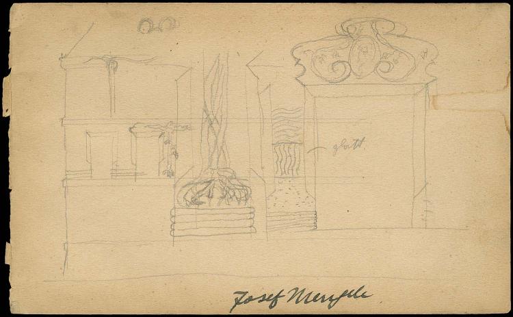 1930s DR. JOSEF MENGELE SIGNED DRAWING