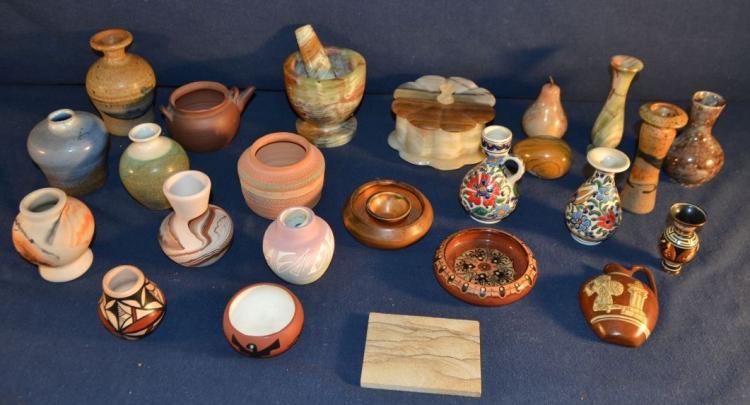 Collection of Native American pottery