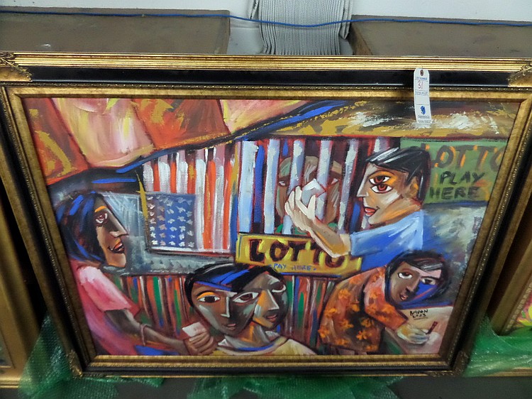Philipp Britta Badon Framed 48" x 36" Wall Pic - "Lotto"