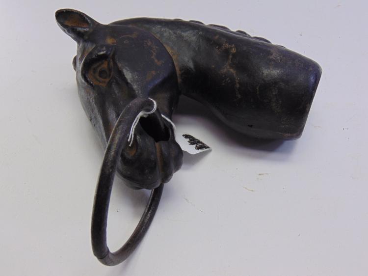 Antique Cast Iron Horse Head Hitching Post Topper