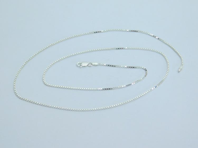 New Italian Sterling Silver 24 Inch Box Chain Necklace 6G