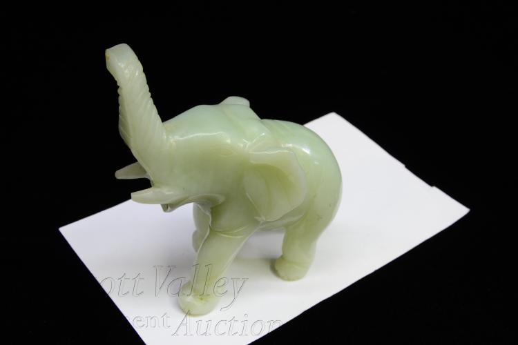 Hand Carved Jade Elephant Sculpture