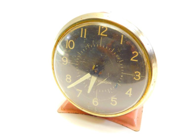 Vintage Retro Pink Westclox Wind Up Alarm Clock