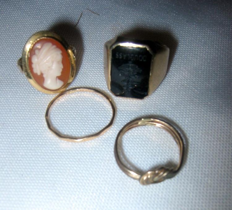 Lot of Four Gold Rings