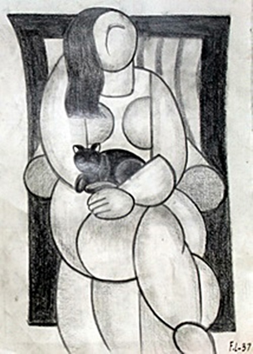Woman with Cat 1937' - Fernand Leger