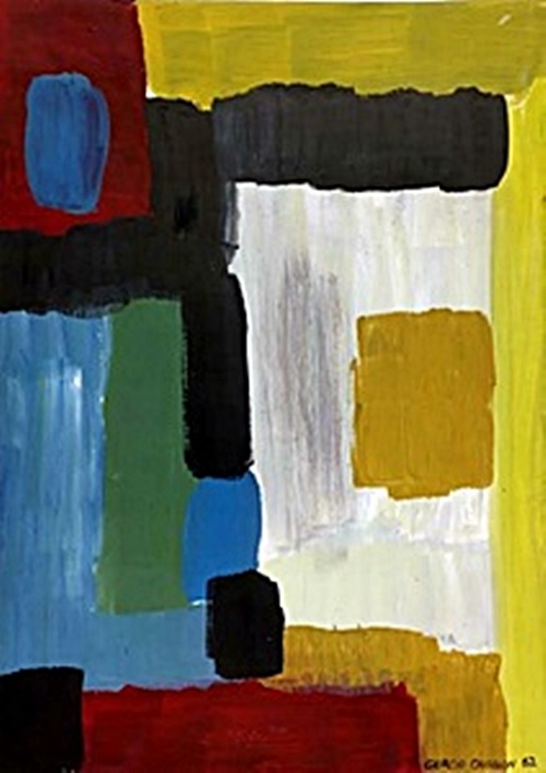 Composition 1962' - Oil on Paper - Giorgio Cavallon