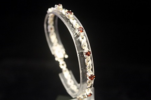 Dazzling Golden Citrine Silver Bracelet (8B)