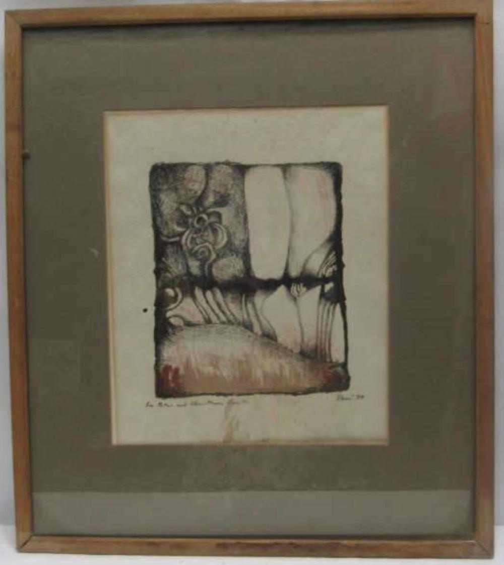 Original Abstract Graphite Artwork Signed