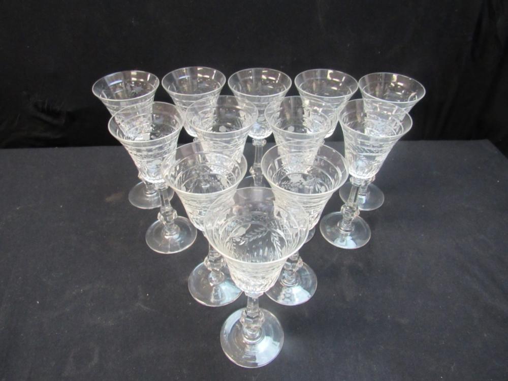 Set of 12 Crystal Wine Glasses