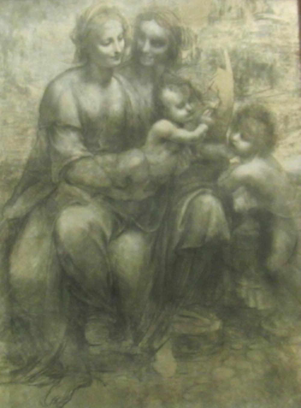 Graphite Artwork Depicting Woman Holding Child