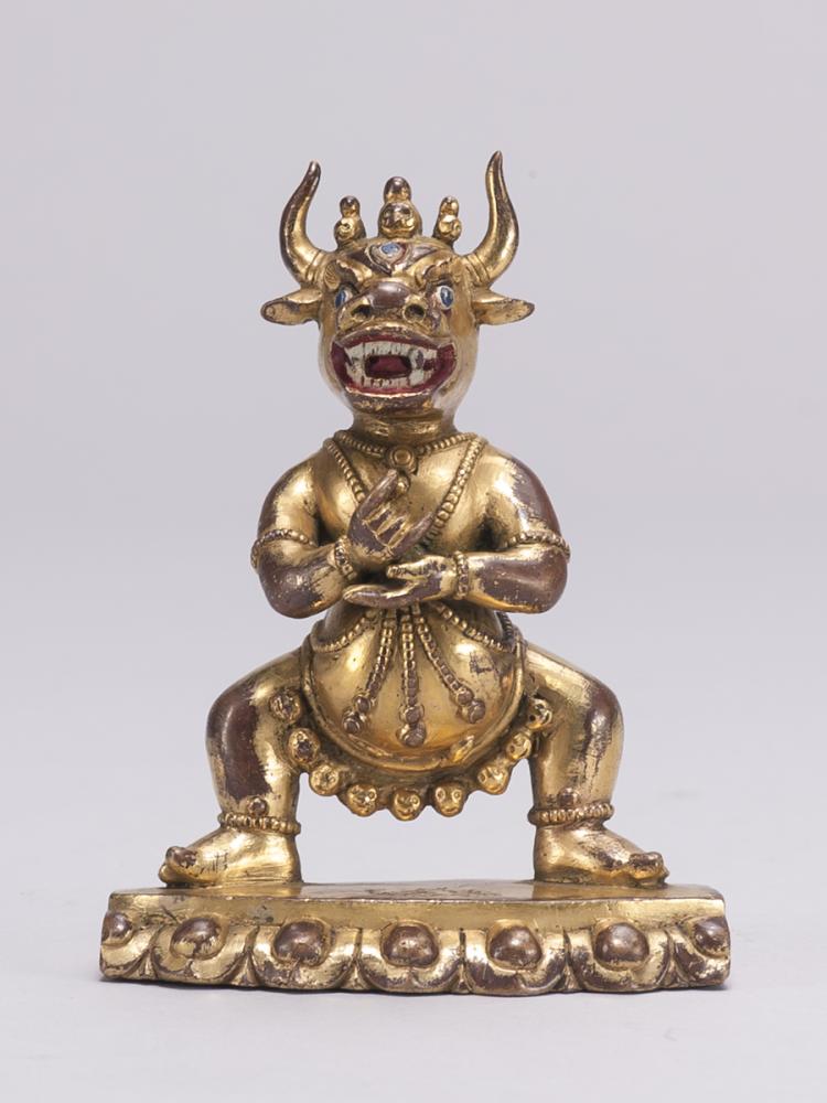 A GILT-BRONZE FIGURE OF YAMANTAKA