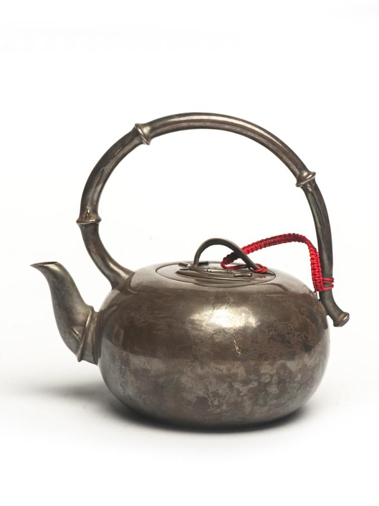 A SILVER ROUND POT