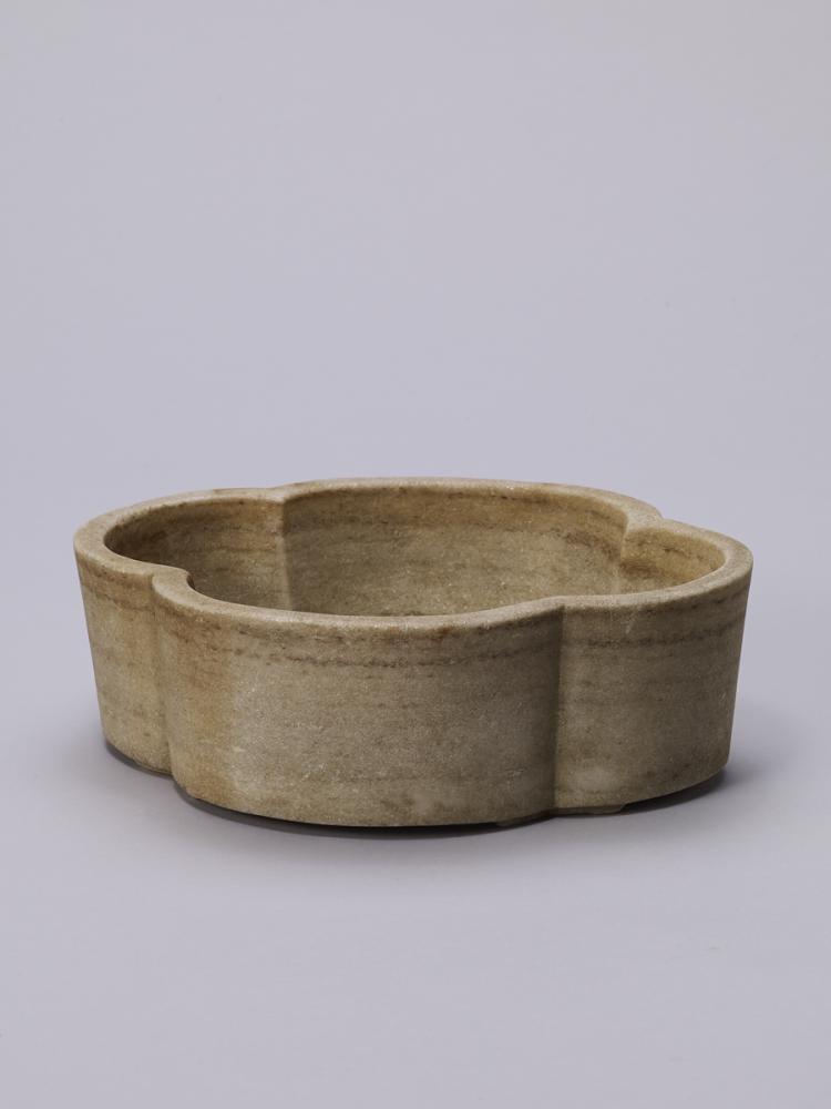 A WHITE MARBLE BASIN