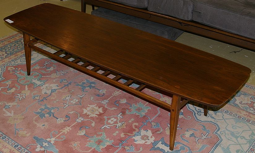 Pr. Signed Lane Mid Century Lane Surfboard Coffee Table