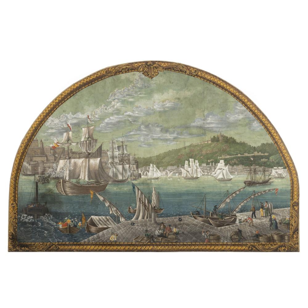 PORTUGUESE SCHOOL, 19th Century - 'View of the Douro River, Porto and Gaia'