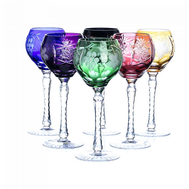 Set of 12 wine glasses in Bohemia crystal