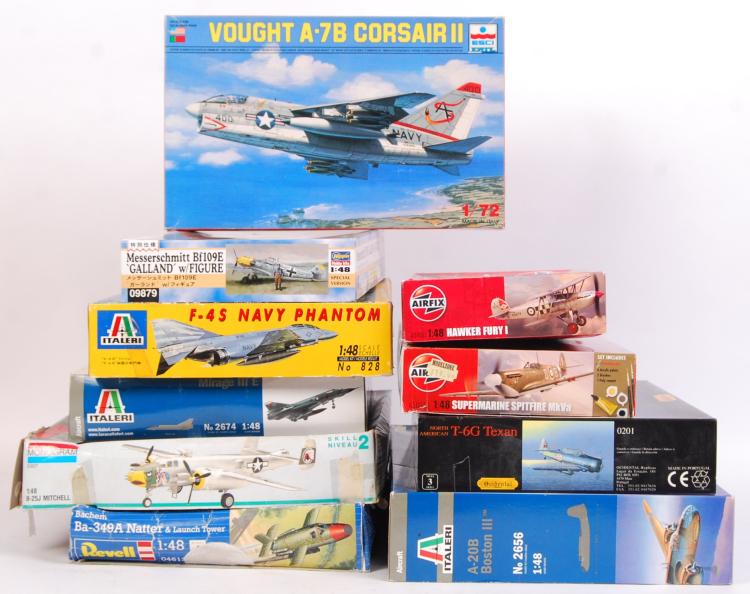 ASSORTED PLASTIC AIRCRAFT / AEROPLANE MODEL KITS - ITALERI, AIRFIX, REVELL ETC