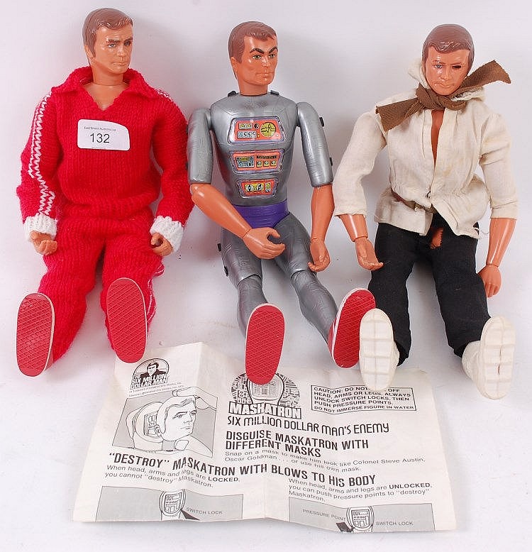 SIX MILLION DOLLAR MAN; A collection of 3x original Kenner Six Million Doll